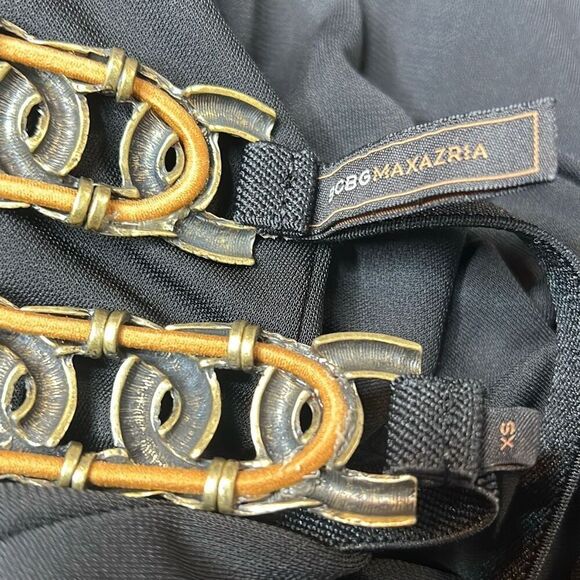 BCBG Max Azria Asymmetrical Drape Black Blue Dress (022) - Picture 15 of 15